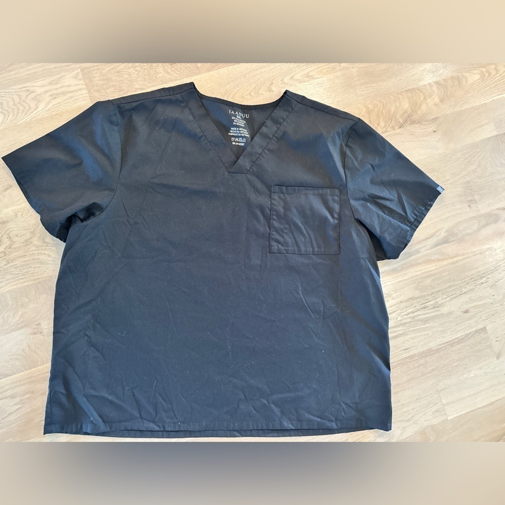 Jaanuu unisex scrub top black size 3x
